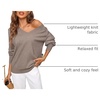 MEROKEETY Women’s Fall Long Sleeve V Neck Sweaters Lightweight Knit Tops(Cashmere)