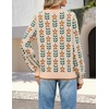 MEROKEETY Women’s Fall Long Sleeve V Neck Sweaters Lightweight Knit Tops(Flower Apricot)