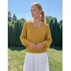 MEROKEETY Women’s Fall Long Sleeve V Neck Sweaters Lightweight Knit Tops(Mustard)