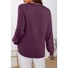 MEROKEETY Women’s Fall Long Sleeve V Neck Sweaters Lightweight Knit Tops(Wine)