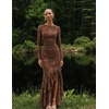 MEROKEETY Women’s Fall Wedding Guest Cocktail Formal Maxi Dresses(Brown)
