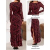 MEROKEETY Women’s Fall Wedding Guest Cocktail Formal Maxi Dresses(Wine)