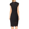 MEROKEETY Women’s Lace Floral Cocktail Wedding Guest Elegant Formal Dresses(Black)