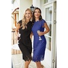 MEROKEETY Women’s Lace Floral Cocktail Wedding Guest Elegant Formal Dresses(Black)