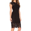 MEROKEETY Women’s Lace Floral Cocktail Wedding Guest Elegant Formal Dresses(Black)