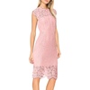 MEROKEETY Women’s Lace Floral Cocktail Wedding Guest Elegant Formal Dresses(Blush Bean)