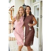MEROKEETY Women’s Lace Floral Cocktail Wedding Guest Elegant Formal Dresses(Coffee)