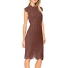 MEROKEETY Women’s Lace Floral Cocktail Wedding Guest Elegant Formal Dresses(Coffee)