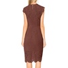MEROKEETY Women’s Lace Floral Cocktail Wedding Guest Elegant Formal Dresses(Coffee)