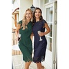 MEROKEETY Women’s Lace Floral Cocktail Wedding Guest Elegant Formal Dresses(Dark Green)