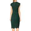 MEROKEETY Women’s Lace Floral Cocktail Wedding Guest Elegant Formal Dresses(Dark Green)