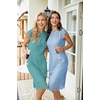 MEROKEETY Women’s Lace Floral Cocktail Wedding Guest Elegant Formal Dresses(Light Blue)