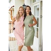 MEROKEETY Women’s Lace Floral Cocktail Wedding Guest Elegant Formal Dresses(Light Olive)