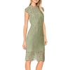 MEROKEETY Women’s Lace Floral Cocktail Wedding Guest Elegant Formal Dresses(Light Olive)
