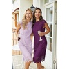 MEROKEETY Women’s Lace Floral Cocktail Wedding Guest Elegant Formal Dresses(Light Violet)