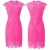 MEROKEETY Women’s Lace Floral Cocktail Wedding Guest Elegant Formal Dresses(Magenta)