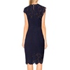 MEROKEETY Women’s Lace Floral Cocktail Wedding Guest Elegant Formal Dresses(Navy)
