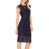 MEROKEETY Women’s Lace Floral Cocktail Wedding Guest Elegant Formal Dresses(Navy)