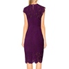 MEROKEETY Women’s Lace Floral Cocktail Wedding Guest Elegant Formal Dresses(Plum)