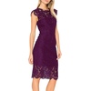 MEROKEETY Women’s Lace Floral Cocktail Wedding Guest Elegant Formal Dresses(Plum)