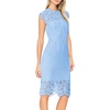 MEROKEETY Women’s Lace Floral Cocktail Wedding Guest Elegant Formal Dresses(Powder Blue)