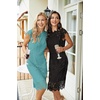 MEROKEETY Women’s Lace Floral Cocktail Wedding Guest Elegant Formal Dresses(Turquoise)