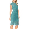 MEROKEETY Women’s Lace Floral Cocktail Wedding Guest Elegant Formal Dresses(Turquoise)