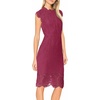 MEROKEETY Women’s Lace Floral Cocktail Wedding Guest Elegant Formal Dresses(Velvet Wine)