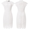 MEROKEETY Women’s Lace Floral Cocktail Wedding Guest Elegant Formal Dresses(White)