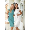 MEROKEETY Women’s Lace Floral Cocktail Wedding Guest Elegant Formal Dresses(White)