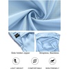MEROKEETY Womens Satin Strapless Bodycon Wedding Guest Maxi Dress(Light Blue)