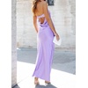 MEROKEETY Womens Satin Strapless Bodycon Wedding Guest Maxi Dress(Purple)