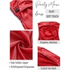 MEROKEETY Womens Satin Strapless Bodycon Wedding Guest Maxi Dress(Red)