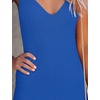 MEROKEETY Womens Summer Bodycon Deep V Neck Sleeveless Knit Midi Dress 2026(Blue)