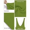 MEROKEETY Womens Summer Bodycon Deep V Neck Sleeveless Knit Midi Dress 2026(Green)
