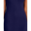 MEROKEETY Womens Summer Bodycon Deep V Neck Sleeveless Knit Midi Dress 2026(Navy)