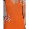 MEROKEETY Womens Summer Bodycon Deep V Neck Sleeveless Knit Midi Dress 2026(Orange)