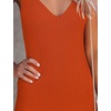 MEROKEETY Womens Summer Bodycon Deep V Neck Sleeveless Knit Midi Dress 2026(Rust)