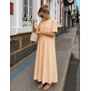 MEROKEETY Womens Summer Casual Short Sleeve Maxi Long Tshirt Dress 2026(Apricot)