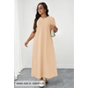 MEROKEETY Womens Summer Casual Short Sleeve Maxi Long Tshirt Dress 2026(Apricot)