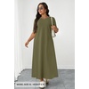MEROKEETY Womens Summer Casual Short Sleeve Maxi Long Tshirt Dress 2026(Armygreen)