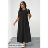 MEROKEETY Womens Summer Casual Short Sleeve Maxi Long Tshirt Dress 2026(Black)