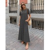 MEROKEETY Womens Summer Casual Short Sleeve Maxi Long Tshirt Dress 2026(Blackwhite)