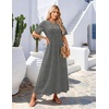 MEROKEETY Womens Summer Casual Short Sleeve Maxi Long Tshirt Dress 2026(Blackwhite)