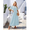 MEROKEETY Womens Summer Casual Short Sleeve Maxi Long Tshirt Dress 2026(Bluewhite)
