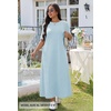 MEROKEETY Womens Summer Casual Short Sleeve Maxi Long Tshirt Dress 2026(Bluewhite)