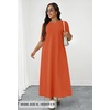 MEROKEETY Womens Summer Casual Short Sleeve Maxi Long Tshirt Dress 2026(Brickred)
