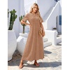 MEROKEETY Womens Summer Casual Short Sleeve Maxi Long Tshirt Dress 2026(Brownwhite)