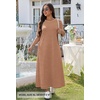 MEROKEETY Womens Summer Casual Short Sleeve Maxi Long Tshirt Dress 2026(Brownwhite)