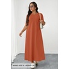 MEROKEETY Womens Summer Casual Short Sleeve Maxi Long Tshirt Dress 2026(Caramel)